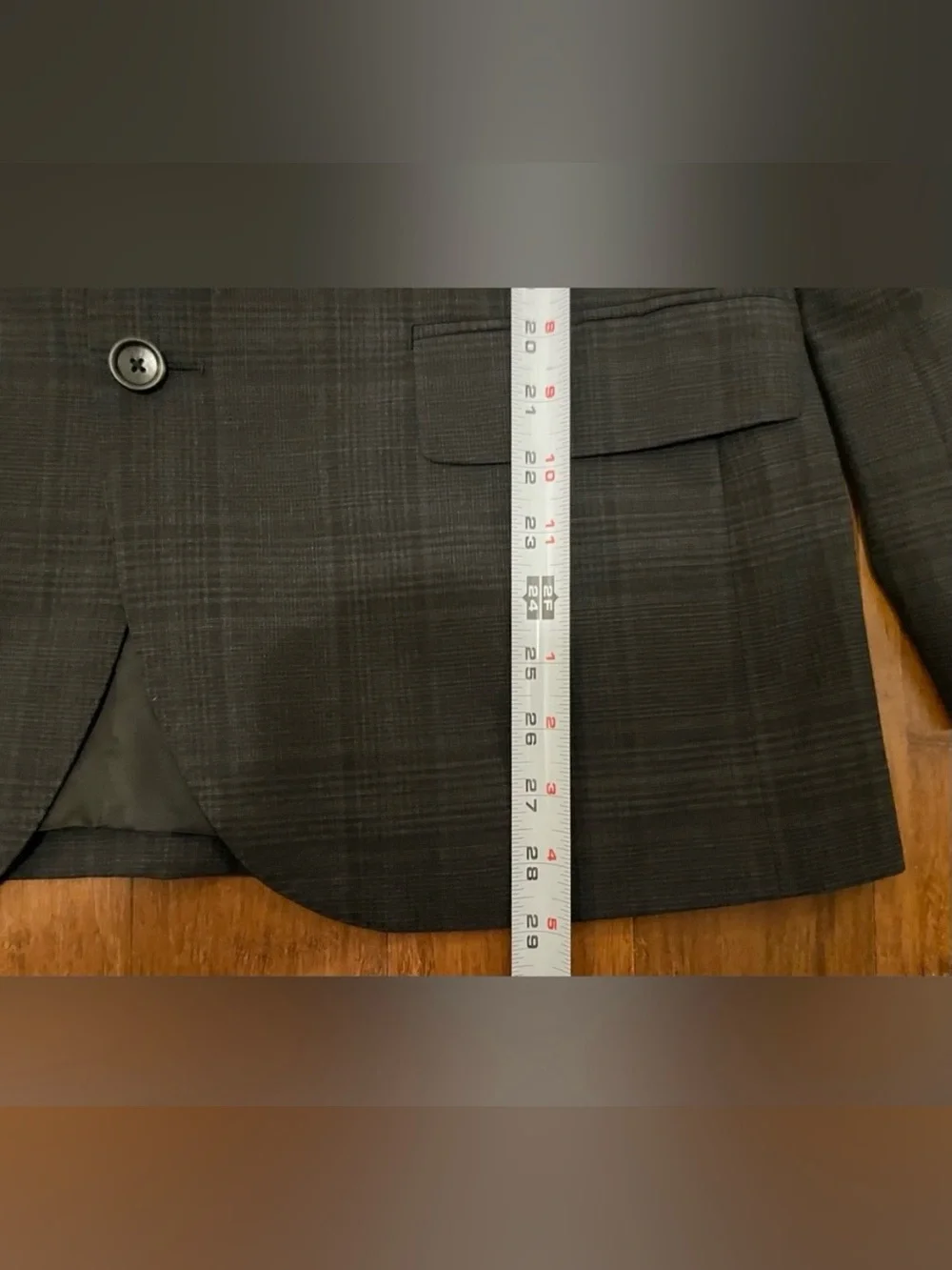 J Crew Blazer Men's Plaid Two-Button Sport Coat in Charcoal 40 S Short